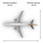 Модель пассажирского самолета Airbus A320 Tiger Airways длина 16 см (без шасси)