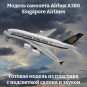 Модель самолета Airbus A380 Singapore Airlines длина 29 см (с подсветкой и звуком) Модель самолета Airbus A380 Singapore Airlines длина 29 см (с подсветкой и звуком)