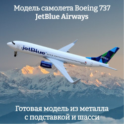 Модель самолета Boeing 737 JetBlue Airways - 20 см (с шасси)