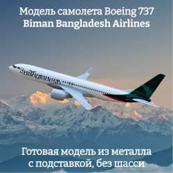 Модель самолета Boeing 737 Biman Bangladesh Airlines длина 16 см (без шасси)