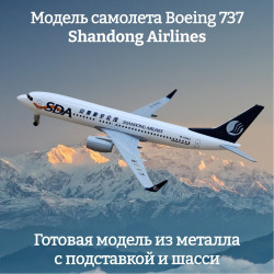 Модель самолета Boeing 737 Shandong Airlines длина 20 см (с шасси)