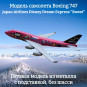 Модель пассажирского самолета Boeing 747 Japan Airlines Disney Dream Express "Sweet" длина 15 см (без шасси)