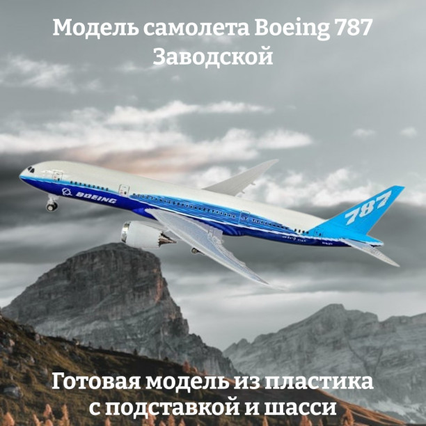 Модель самолета Boeing 787 Заводской длина 30 см (с шасси)