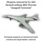 Модель самолета Туполев Ту-160 "Белый лебедь" бомбардировщик-ракетоносец ВКС России 1:100 (c шасси)